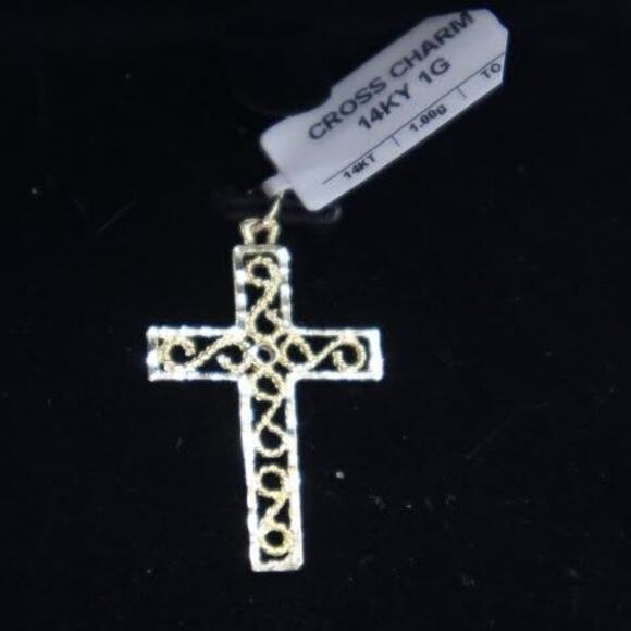 CROSS CHARM 14KY 1G (156418-1)